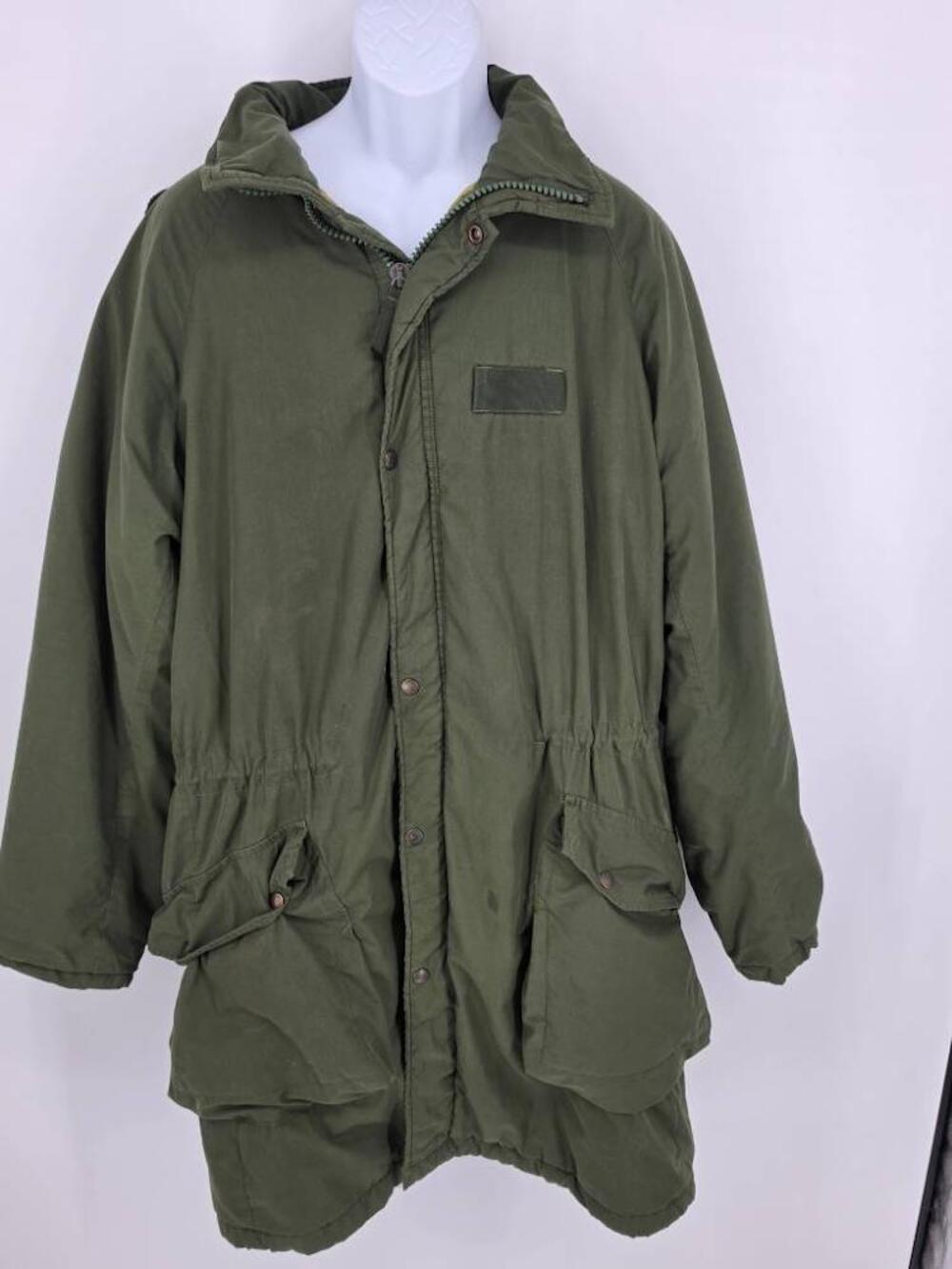 Swedish Army Vintage M94 Cold Weather Parka Jacket Hooded Olive Military XL